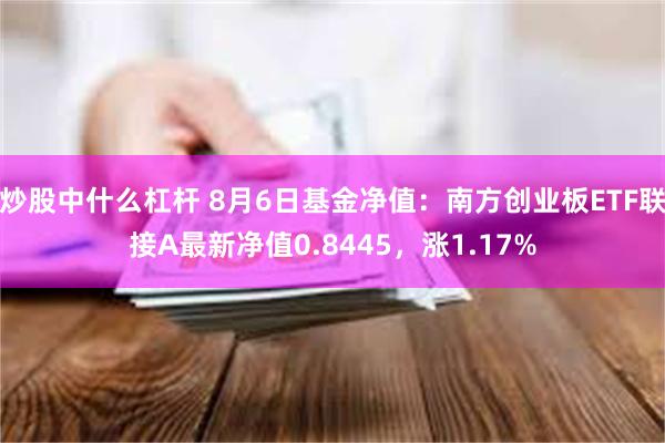 炒股中什么杠杆 8月6日基金净值：南方创业板ETF联接A最新净值0.8445，涨1.17%