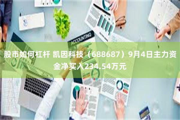 股市如何杠杆 凯因科技（688687）9月4日主力资金净买入234.54万元