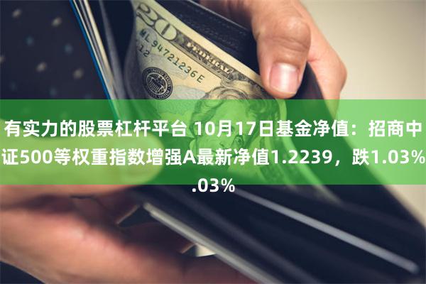 有实力的股票杠杆平台 10月17日基金净值：招商中证500等权重指数增强A最新净值1.2239，跌1.03%