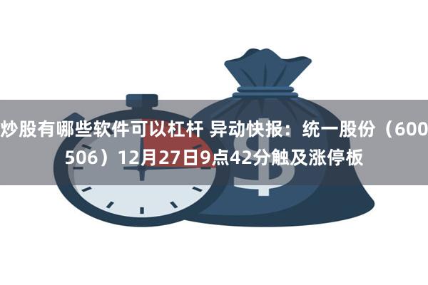 炒股有哪些软件可以杠杆 异动快报：统一股份（600506）12月27日9点42分触及涨停板